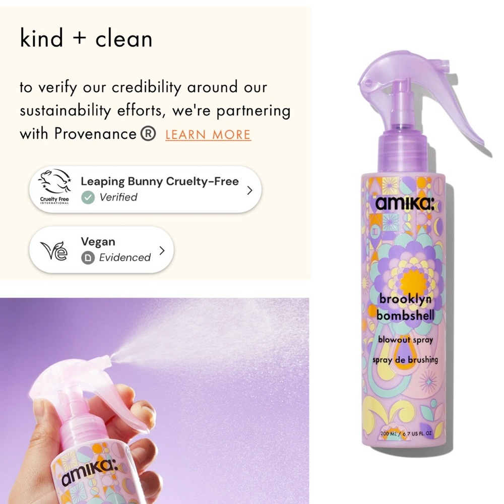 Sealed Amika Pre-blowout primer ADDS SHINE & VOLUME - 🐶kind + clean🌎